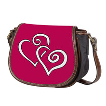 Load image into Gallery viewer, Ti Amo I love you - Exclusive Brand - Lipstick 2  - Double White Heart - Saddle Bag
