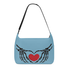 Load image into Gallery viewer, Ti Amo I love you - Exclusive Brand - Glacier - Skeleton Heart Hands  -  Journey Computer Shoulder Bag
