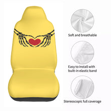 Load image into Gallery viewer, Ti Amo I love you - Exclusive Brand - Mustard Yellow - Skeleton Hands with Hearts  - New Car Seat Covers (Double)
