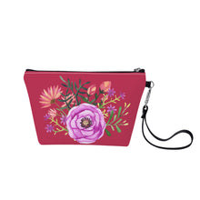 Load image into Gallery viewer, Ti Amo I love you - Exclusive Brand - Viva Magenta - Floral - Sling Cosmetic Bag
