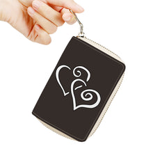 Load image into Gallery viewer, Ti Amo I love you - Exclusive Brand - Taupe - Double White Heart - Zipper Card Holder
