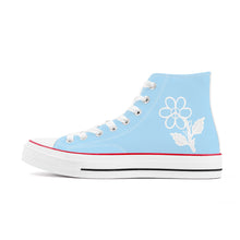 Load image into Gallery viewer, Ti Amo I love you - Exclusive Brand - Regent St Blue - White Daisy - High Top Canvas Shoes - White  Soles
