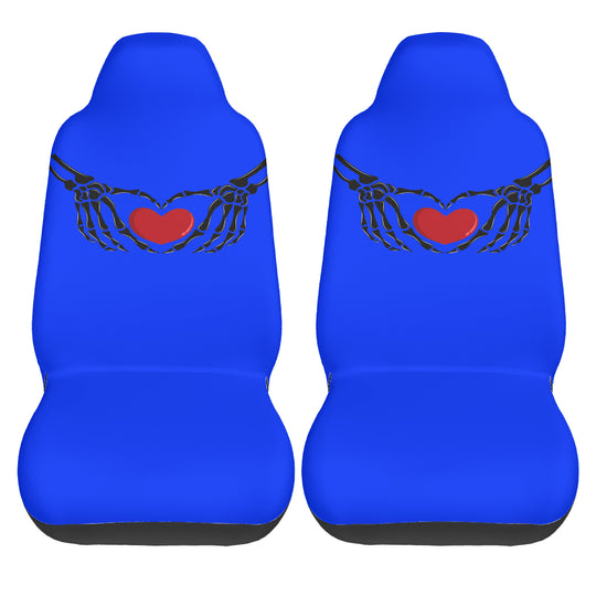 Ti Amo I love you - Exclusive Brand - Blue Blue Eyes - Skeleton Hands with Hearts  - New Car Seat Covers (Double)