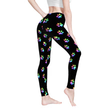 Load image into Gallery viewer, Ti Amo I love you  - Exclusive Brand  - Black Paw Prints - Yoga Leggings
