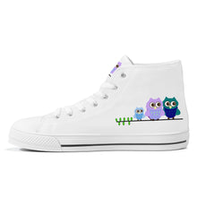 Load image into Gallery viewer, Ti Amo I love you - Exclusive Brand - White - 3 Owls - High-Top Canvas Shoes - White
