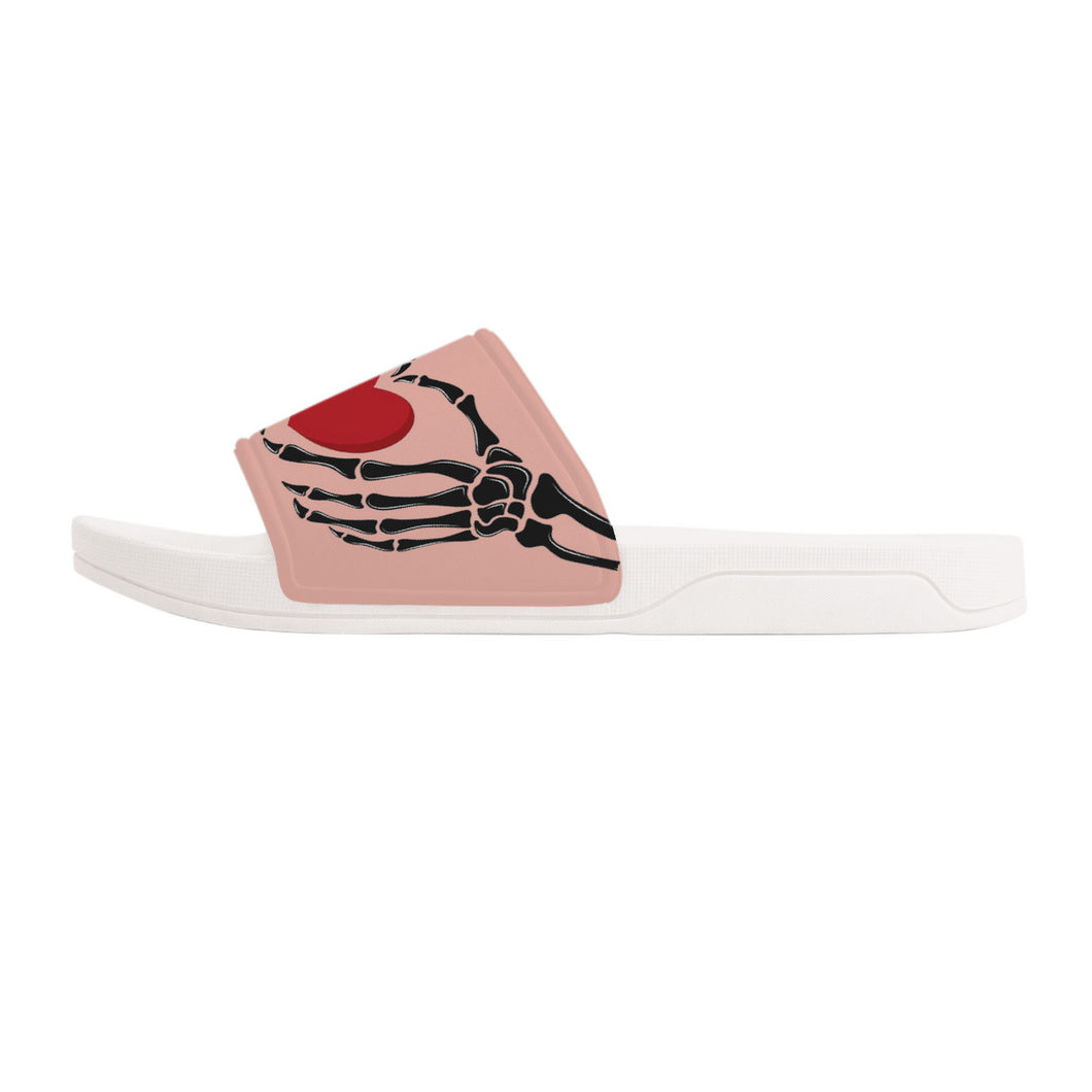 Ti Amo I love you - Exclusive Brand - Wax Flower - Skeleton Hands with Heart -  Slide Sandals - White Soles