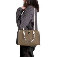 Load image into Gallery viewer, Ti Amo I love you - Exclusive Brand - Pastel Brown - Luxury Womens PU Tote Bag - Cream Straps
