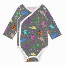 Load image into Gallery viewer, Ti Amo I love you - Exclusive Brand - Dove Gray - Sea Creatures -  Baby Long-Sleeve Bodysuit
