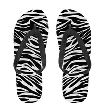 Load image into Gallery viewer, Ti Amo I love you - Exclusive Brand  -Black &amp; White -  Zebra - Flip Flops - Sizes Womens 7-13 &amp; Men&#39;s 7-11
