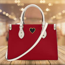 Load image into Gallery viewer, Ti Amo I love you - Exclusive Brand - Red Wine - Luxury Womens PU Tote Bag - Cream Straps
