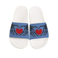 Load image into Gallery viewer, Ti Amo I love you - Exclusive Brand - Glaucous - Skeleton Hands with Heart -  Slide Sandals - White Soles
