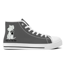 Load image into Gallery viewer, Ti Amo I love you  - Exclusive Brand - Davy&#39;s Grey - Talk to the Paw - High-Top Canvas Shoes - White - Ti Amo I love you
