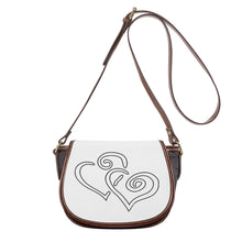 Load image into Gallery viewer, Ti Amo I love you - Exclusive Brand - White - Double White Heart - Saddle Bag
