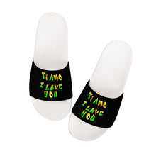 Load image into Gallery viewer, Ti Amo I love you - Exclusive Brand - Black - Hip Hop Lettering - Slide Sandals - White Soles
