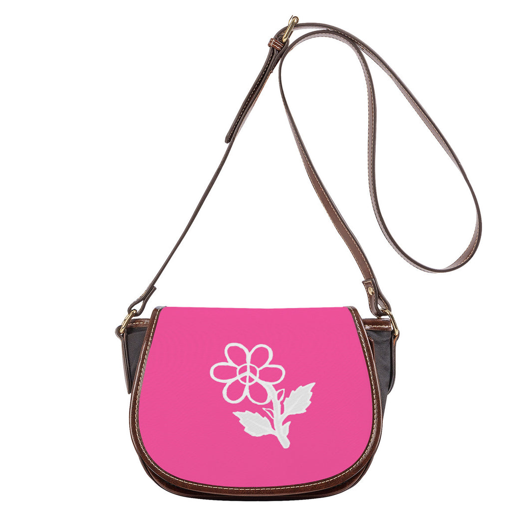 Ti Amo I love you - Exclusive Brand - Brilliant Rose 2 - White Daisy - Saddle Bag