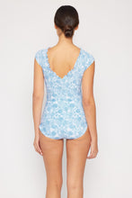 Load image into Gallery viewer, Marina West Swim Bring Me Flowers V-Neck One Piece Swimsuit In Thistle Blue - Sizes S-2XL Ti Amo I love you
