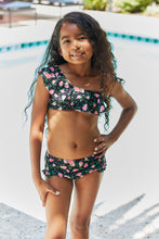 Load image into Gallery viewer, Marina West Swim Clear Waters Two-Piece Swim Set in Black Roses - Sizes 18mths-Kids10-11 Ti Amo I love you
