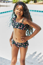 Load image into Gallery viewer, Marina West Swim Clear Waters Two-Piece Swim Set in Black Roses - Sizes 18mths-Kids10-11 Ti Amo I love you
