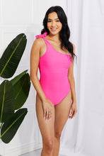 Load image into Gallery viewer, Marina West Swim Deep End One-Shoulder One-Piece Swimsuit - Sizes S-2XL Ti Amo I love you
