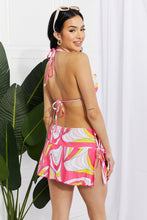 Load image into Gallery viewer, Marina West Swim Disco Dive Bandeau Bikini and Skirt Set - Sizes XS-XL Ti Amo I love you
