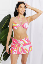 Load image into Gallery viewer, Marina West Swim Disco Dive Bandeau Bikini and Skirt Set - Sizes XS-XL Ti Amo I love you
