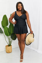 Load image into Gallery viewer, Marina West Swim Full Size Clear Waters Swim Dress in Black - Sizes S-3XL Ti Amo I love you
