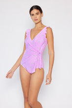 Load image into Gallery viewer, Marina West Swim Full Size Float On Ruffle Faux Wrap One-Piece in Carnation Pink - Sizes S-3XL Ti Amo I love you
