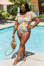 Load image into Gallery viewer, Marina West Swim Salty Air Puff Sleeve One-Piece in Citrus Orange - Sizes S-2XL Ti Amo I love you
