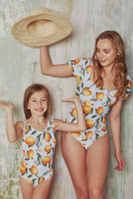 Load image into Gallery viewer, Marina West Swim Salty Air Puff Sleeve One-Piece in Citrus Orange - Sizes S-2XL Ti Amo I love you
