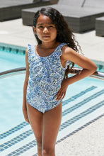 Load image into Gallery viewer, Marina West Swim Salty Air Round Neck One-Piece in Blue - Sizes 18mths- Kids 10/11 Ti Amo I love you
