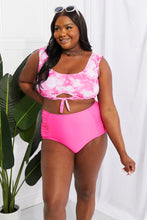 Load image into Gallery viewer, Marina West Swim Sanibel Crop Swim Top and Ruched Bottoms Set in Pink - Only Sizes S-2XL Left Ti Amo I love you
