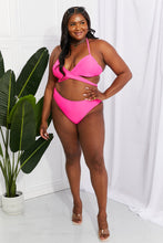 Load image into Gallery viewer, Marina West Swim Summer Splash Halter Bikini Set in Pink - Only Sizes S-2XL Left Ti Amo I love you
