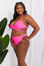 Load image into Gallery viewer, Marina West Swim Summer Splash Halter Bikini Set in Pink - Only Sizes S-2XL Left Ti Amo I love you
