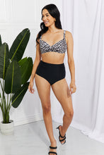 Load image into Gallery viewer, Marina West Swim Take A Dip Twist High-Rise Bikini in Leopard - Only Sizes S-2XL Left Ti Amo I love you
