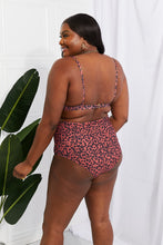 Load image into Gallery viewer, Marina West Swim Take A Dip Twist High-Rise Bikini in Ochre Ti Amo I love you
