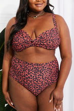 Load image into Gallery viewer, Marina West Swim Take A Dip Twist High-Rise Bikini in Ochre Ti Amo I love you
