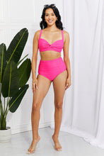 Load image into Gallery viewer, Marina West Swim Take A Dip Twist High-Rise Bikini in Pink - Sizes S-2XL Ti Amo I love you
