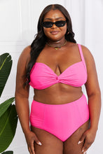 Load image into Gallery viewer, Marina West Swim Take A Dip Twist High-Rise Bikini in Pink - Sizes S-2XL Ti Amo I love you
