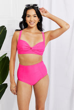 Load image into Gallery viewer, Marina West Swim Take A Dip Twist High-Rise Bikini in Pink - Sizes S-2XL Ti Amo I love you
