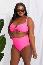 Load image into Gallery viewer, Marina West Swim Take A Dip Twist High-Rise Bikini in Pink - Sizes S-2XL Ti Amo I love you
