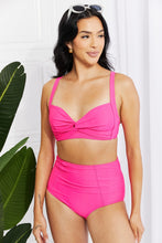 Load image into Gallery viewer, Marina West Swim Take A Dip Twist High-Rise Bikini in Pink - Sizes S-2XL Ti Amo I love you
