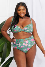 Load image into Gallery viewer, Marina West Swim Take A Dip Twist High-Rise Bikini in Sage - Only Sizes S-2XL Left Ti Amo I love you
