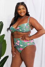 Load image into Gallery viewer, Marina West Swim Take A Dip Twist High-Rise Bikini in Sage - Only Sizes S-2XL Left Ti Amo I love you
