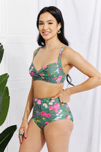 Load image into Gallery viewer, Marina West Swim Take A Dip Twist High-Rise Bikini in Sage - Only Sizes S-2XL Left Ti Amo I love you
