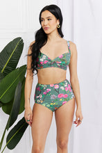 Load image into Gallery viewer, Marina West Swim Take A Dip Twist High-Rise Bikini in Sage - Only Sizes S-2XL Left Ti Amo I love you
