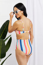 Load image into Gallery viewer, Marina West Swim Take A Dip Twist High-Rise Bikini in Stripe - Sizes S-2XL Ti Amo I love you
