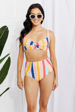 Load image into Gallery viewer, Marina West Swim Take A Dip Twist High-Rise Bikini in Stripe - Sizes S-2XL Ti Amo I love you
