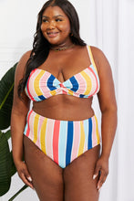 Load image into Gallery viewer, Marina West Swim Take A Dip Twist High-Rise Bikini in Stripe - Sizes S-2XL Ti Amo I love you
