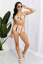 Load image into Gallery viewer, Marina West Swim Take A Dip Twist High-Rise Bikini in Stripe - Sizes S-2XL Ti Amo I love you
