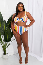 Load image into Gallery viewer, Marina West Swim Take A Dip Twist High-Rise Bikini in Stripe - Sizes S-2XL Ti Amo I love you
